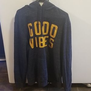 Good Vibes Hoodie Size XL Blue w/ yellow letters